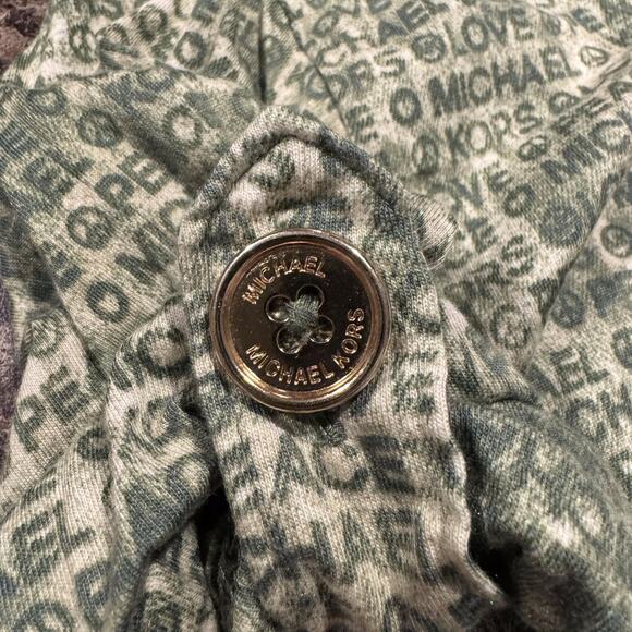 MICHAEL Michael Kors Top Spell Out Peace Love Boho Minimalist Casual Green 3X - Picture 4 of 5